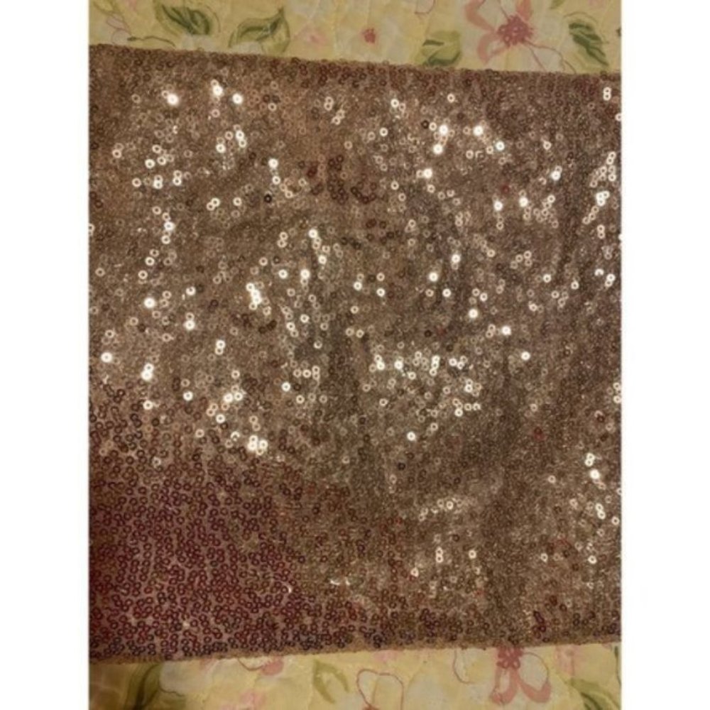 50-inch Square Gold Sequin Tablecloth